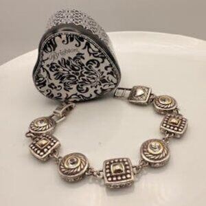 Brighton Heart Link Crystal Silver Bracelet